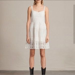 Allsaints White Eyelet Cocktail Dress